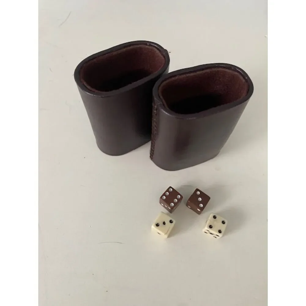 Backgammon Game Set Faux Leather Brown Case
